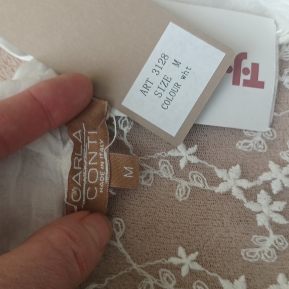 CARLA CONTI SLEEVELESS SILK CHIFFON CAMISOLE NWT WHITE SIZE MEDIUM - Picture 6 of 15